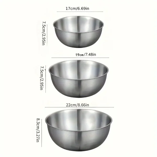 3pcs Stainless Steel Mixing Bowl Set